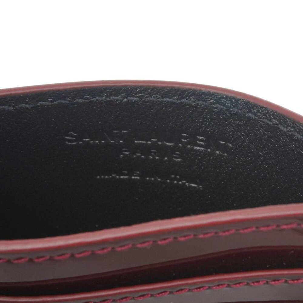 Yves Saint Laurent  Cassandra Leather Card Holder Burgundy - Picture 11 of 12